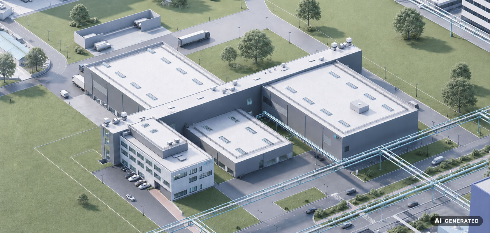 Produktionsanlage von Bayer für MSR Raumdruckregelung im Reinraum.