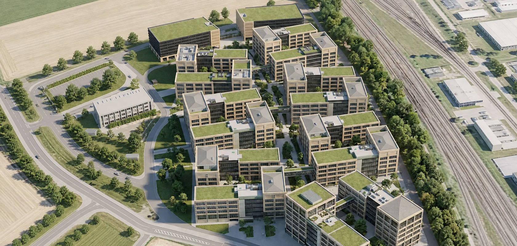 Bürokomplex des Wüstenrot-Campus für Inbetriebnahmemanagement.